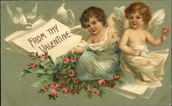 Cherub Angels Doves and Roses Postcard