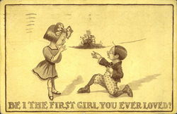 Young Girl with Kneeling Boy