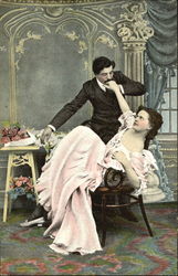 Man kissing woman's hand