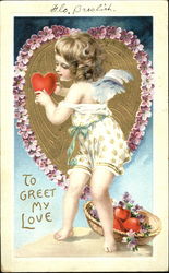 Cupid Holding a Heart