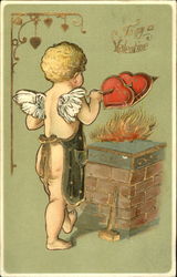 Cupid Roasting Heart