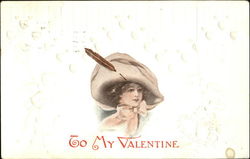 Old-Fashioned Woman in Half-Profile