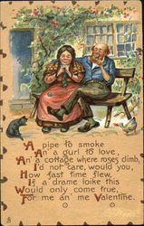 Old Couple Relaxing on Bench