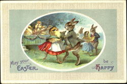 Easter Bunny and Chicks Dancing