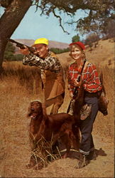 Man and Woman Pheasant Hunting Man and Woman Pheasant Hunting