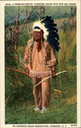 A Primitive Hunter. Cherokee Indian With Bow and Arrow A Primitive Hunter. Cherokee Indian With Bow and Arrow