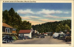 A Street Scene of Cherokee, North Carolina A Street Scene of Cherokee, North Carolina