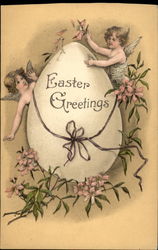 Two fairies with Easter egg Postcard
