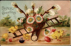 Three Chicks With Easter Blooms