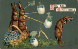 Bunnies smoking egg pipes