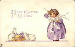 Little girl with bunnies