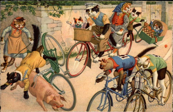 Cats on Bikes Alfred Mainzer (Eugen Hurtong)