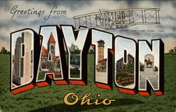 Greetings from Dayton Ohio, Write Brothers First Plane Greetings from Dayton Ohio, Write Brothers First Plane
