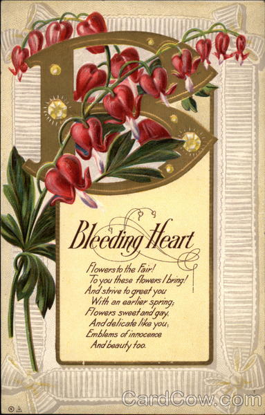 B (Bleeding Heart) Flowers Alphabet Letters
