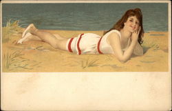 Sun Bather Laying on the Beach