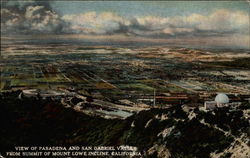 View of Pasadena and San Gabriel Valley from Summit of Mount Lowe Incline View of Pasadena and San Gabriel Valley from Summit of Mount Lowe Incline