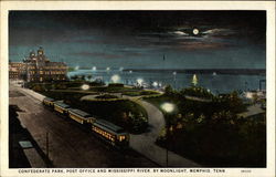 Confederate Park, Post Office and Mississippi River by Moonlight Confederate Park, Post Office and Mississippi River by Moonlight