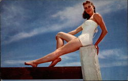 Woman in a White Swimsuit