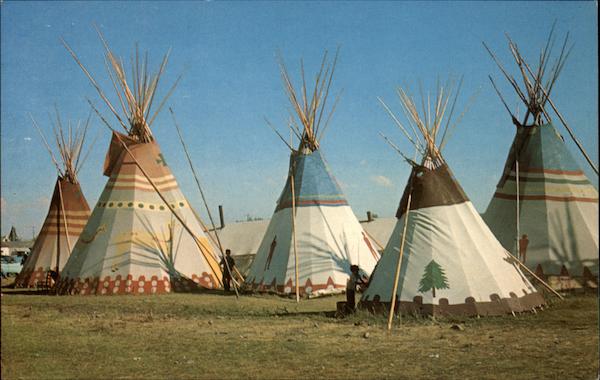 blackfeet teepees at indian encampment browning mt montana christmas cards