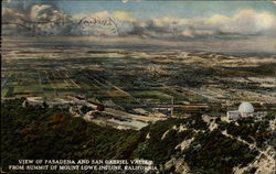 View of Pasadena and San Gabriel Valley From Summit of Mount Lowe Incline View of Pasadena and San Gabriel Valley From Summit of Mount Lowe Incline