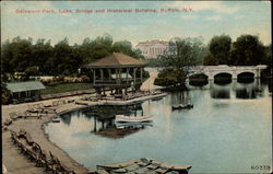 Delaware Park, Lake, Bridge and Historical Building