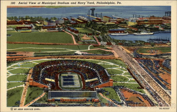 Aerial View of Municipal Stadium and Navy Yard Philadelphia Pennsylvania Aerial View of Municipal Stadium and Navy Yard Philadelphia Pennsylvania