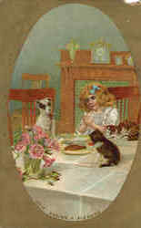 "Asking a Blessing" Girl with Pets