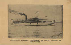 Whalesback Steamer Columbus en route Chicago to Milwaukee