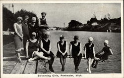 Swimming Girls Postcard
