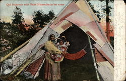Old Nokomis with Babe Hiawatha in her arms