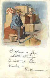 Traveling Man Signed P. Sander, NY 1905