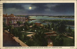 Confederate Park, Post Office & Mississippi River by Moonlight Confederate Park, Post Office & Mississippi River by Moonlight