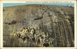 Confederate Memorial Monument on Stone Mountain Atlanta, GA Postcard Postcard