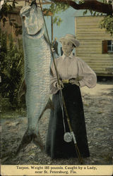 Tarpon, Weight 185 Pounds, Caught by a Lady Near St. Petersburg, Fla. Tarpon, Weight 185 Pounds, Caught by a Lady Near St. Petersburg, Fla.