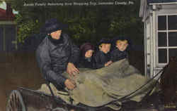 Amish Family returning from shopping trip