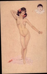 Nude Woman and Clown Face Nude Woman and Clown Face