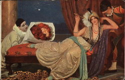 Woman and Two Clowns