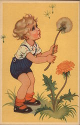 Young Boy with Dandelion Clock Young Boy with Dandelion Clock