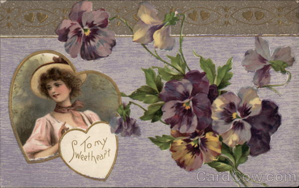 To My Sweetheart - Pansies Romance & Love