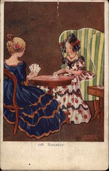 Saturday - Young Girls Playing Cards Saturday - Young Girls Playing Cards