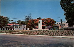 Entrance to the "College of Agriculture" with "Jose De Diego Monument" Mayaguez, Puerto Rico Postcard Postcard