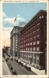 Peach Street, showing Y.M.C.A. Building and Lawrence Hotel Peach Street, showing Y.M.C.A. Building and Lawrence Hotel