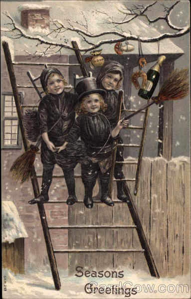 Antique New Year postcard