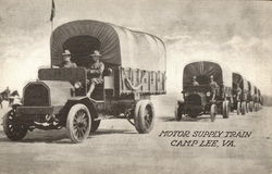 Motor Supply Train, Camp Lee Postcard