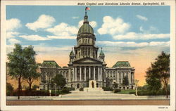 State Capitol and Abraham Lincoln Statue State Capitol and Abraham Lincoln Statue