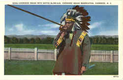 Cherokee Indian With Native Blow-Gun