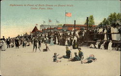 Sightseers in Front of Bath House on Board Walk Sightseers in Front of Bath House on Board Walk