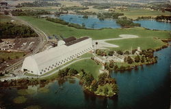 Aerial View of Wingfoot Lake Lighter-Than-Air or Blimp Installation Aerial View of Wingfoot Lake Lighter-Than-Air or Blimp Installation
