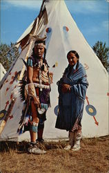 Chief Chasing Hawk and Wife and Tepee Design Chief Chasing Hawk and Wife and Tepee Design