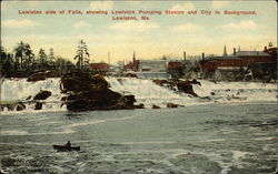 Lewiston side of Falls, showing Lewiston Pumping Station and City in Background Lewiston side of Falls, showing Lewiston Pumping Station and City in Background